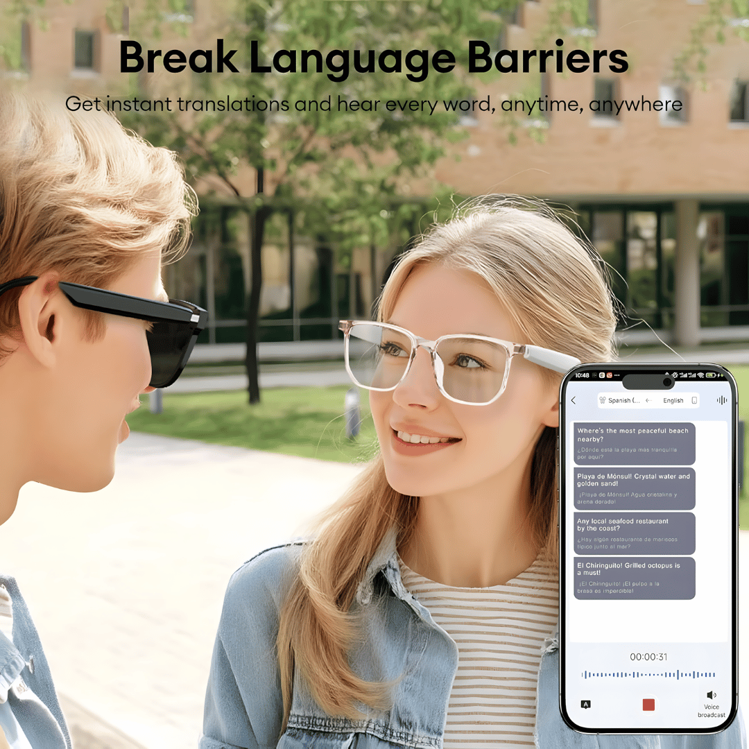 AI Wireless Bluetooth Translation Glasses